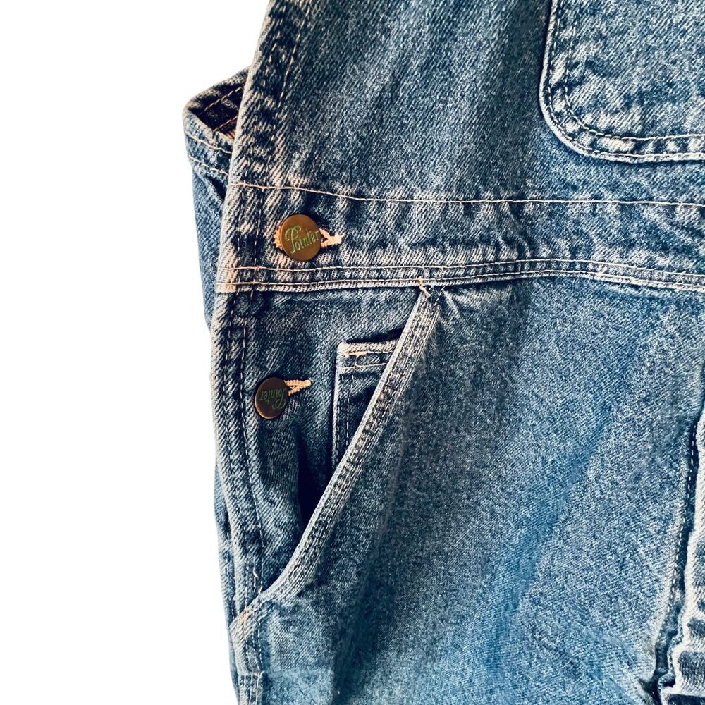 Vtg Pointer Denim Bib Overalls USA Size 36 Workwear Straight Leg Farmer 18916 - Picture 8 of 16